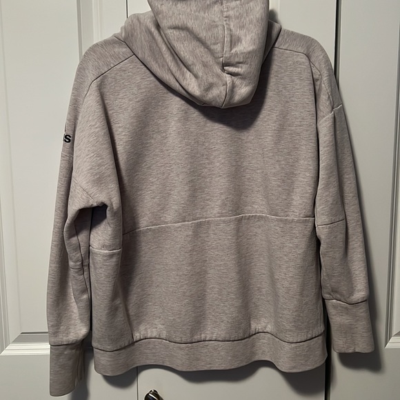ADIDAS Full zip Hoodie. Grey color with black details. Size Large (no tags) - Picture 5 of 6